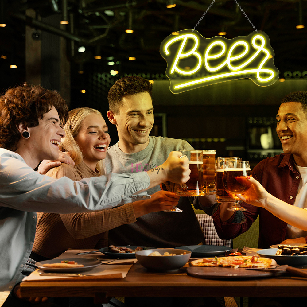 Wine Beer Whiskey Year - WHISKY BAR Bier LED Neon Light