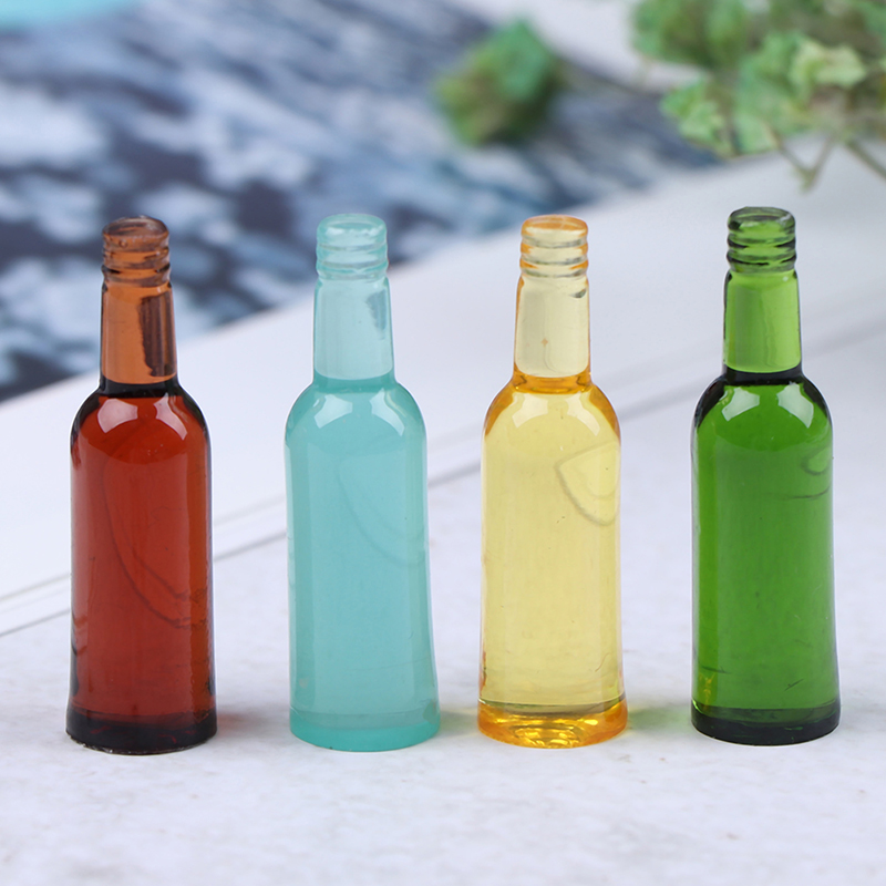 Wine Beer Bottle - 6 stuks 1:12 poppenhuis miniatuur bier