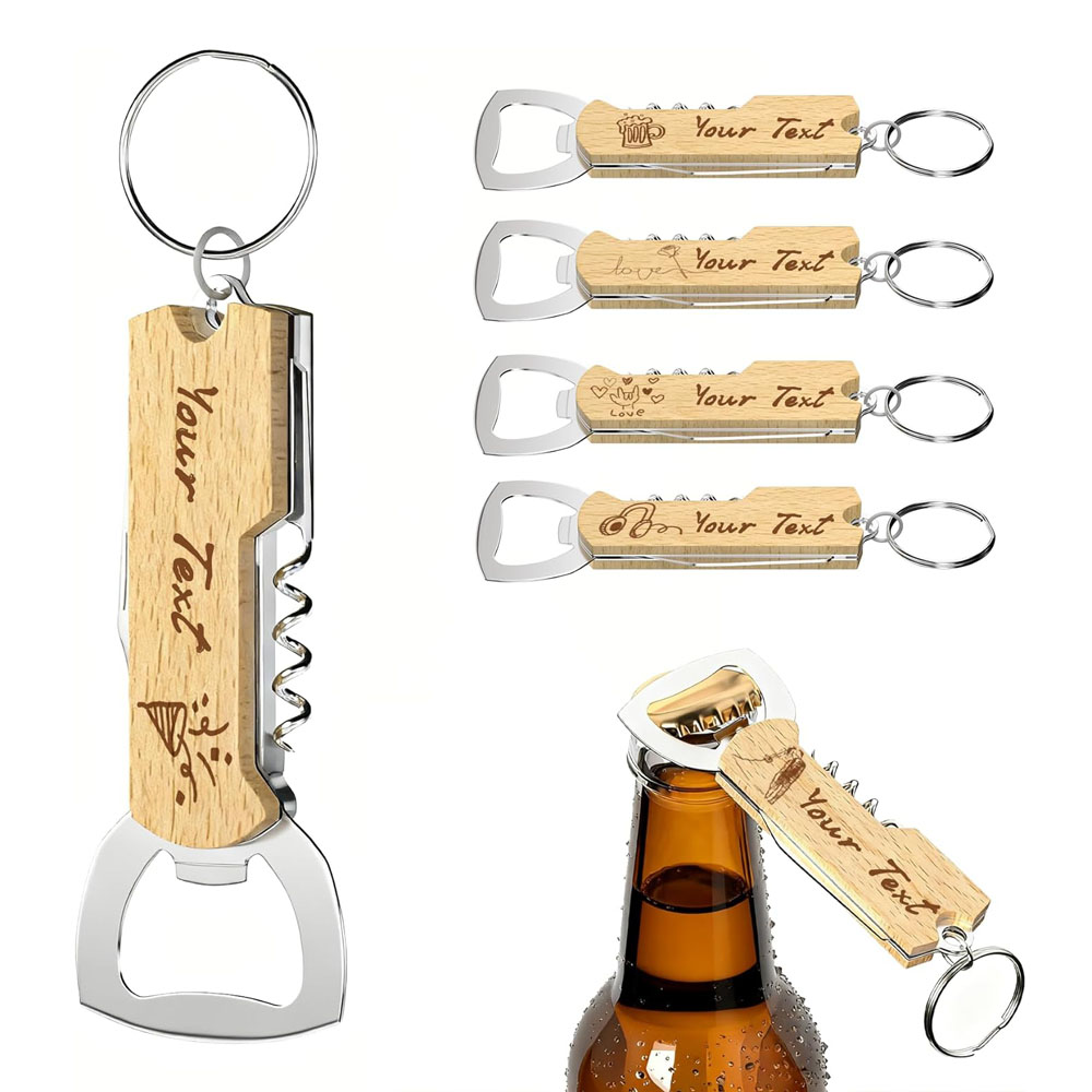 Wine Beer Bottle - Op maat gegraveerd logo flesopener sleutelhanger