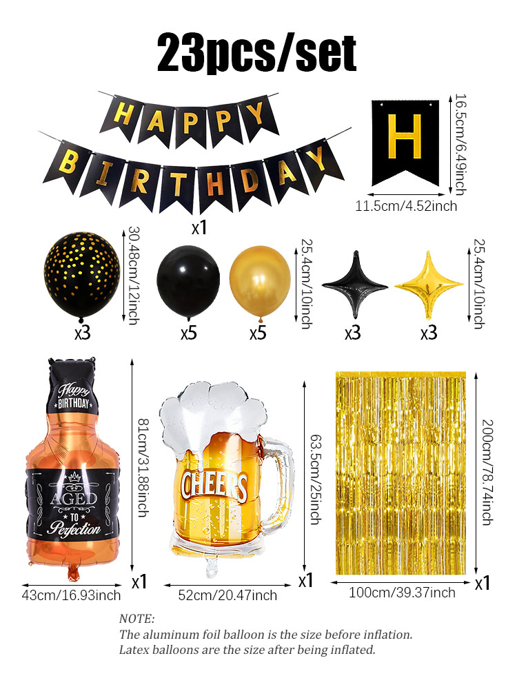 23 stks/set Gelukkige Verjaard - Wine Beer Whiskey Year recensie en prijs