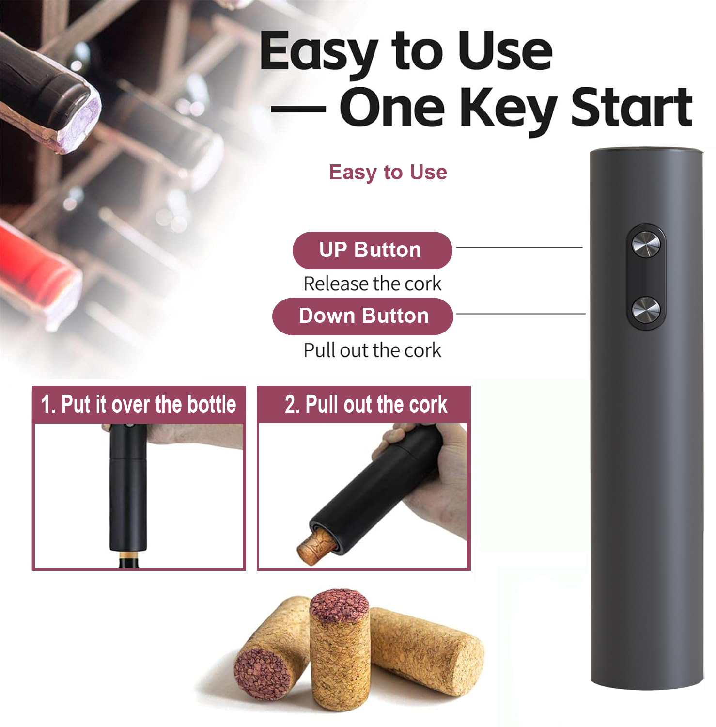 Elektrische wijnopener, zwarte - Wine Opener Electric recensie en prijs